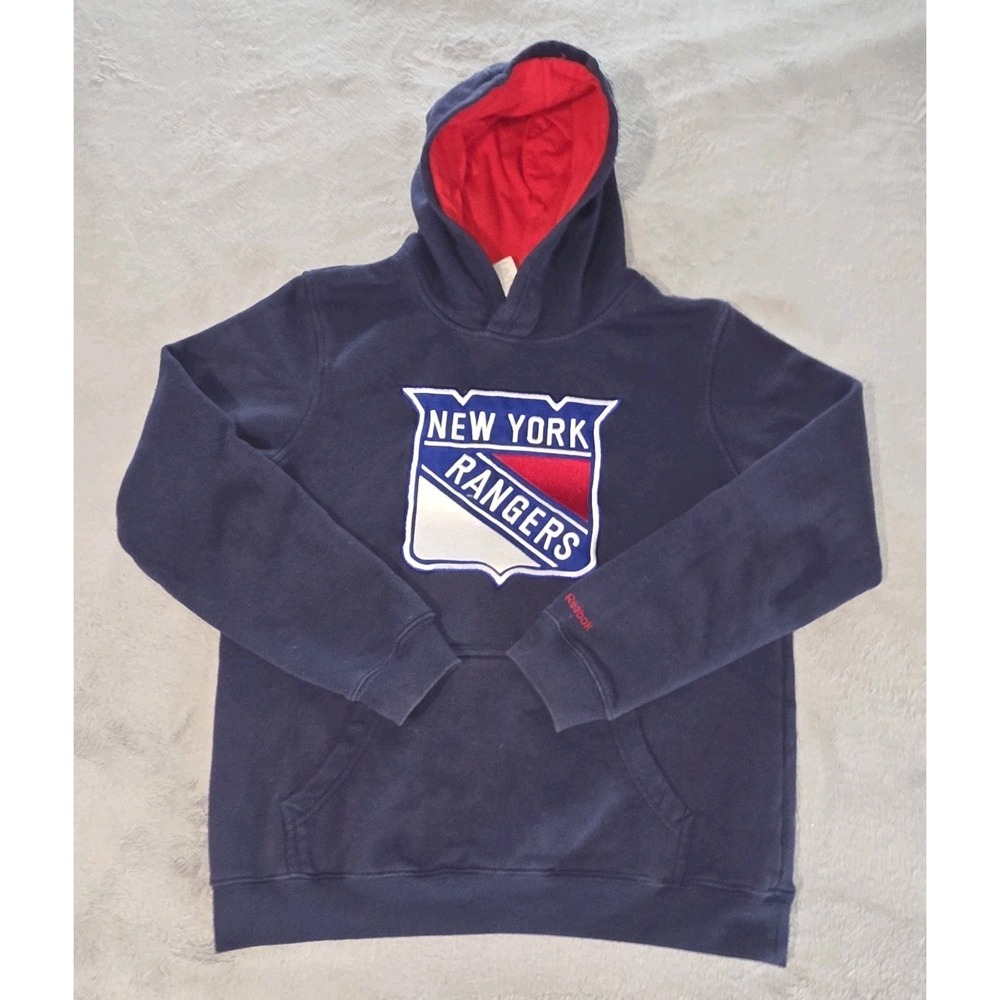 New York Rangers NHL Hoodie Youth Large 14/16 Reebok Authentic